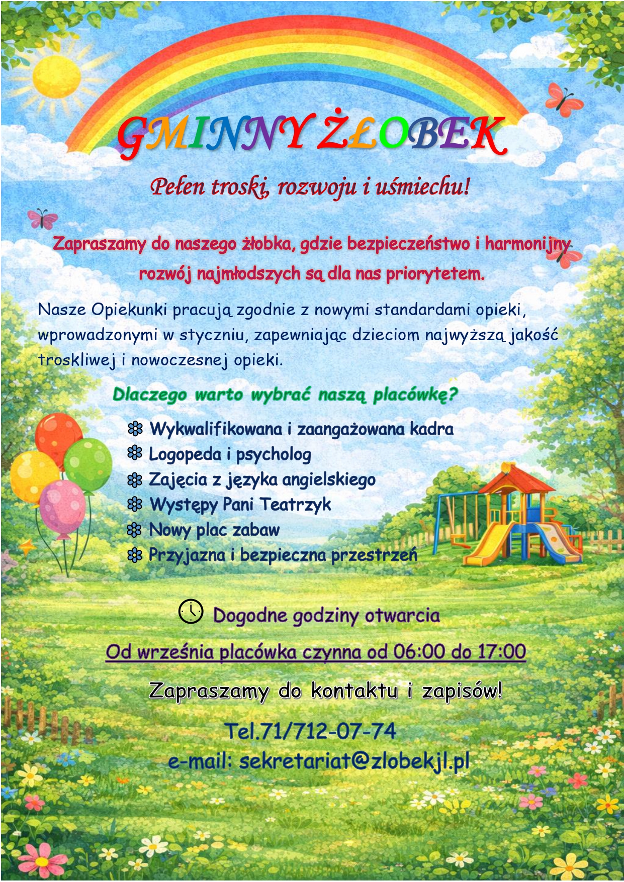 Plakat Rekrutacja do Żłobka na&nbsp;rok 2026/2027